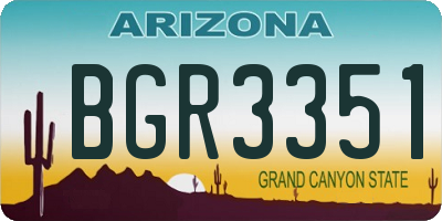 AZ license plate BGR3351