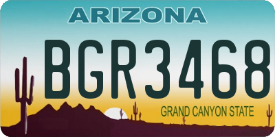 AZ license plate BGR3468