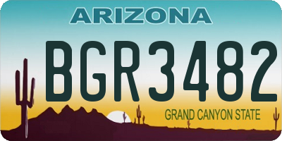 AZ license plate BGR3482