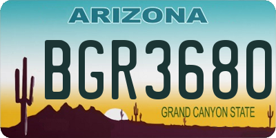 AZ license plate BGR3680