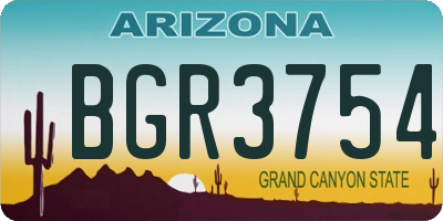 AZ license plate BGR3754
