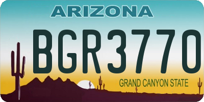 AZ license plate BGR3770