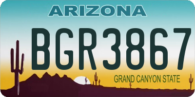 AZ license plate BGR3867