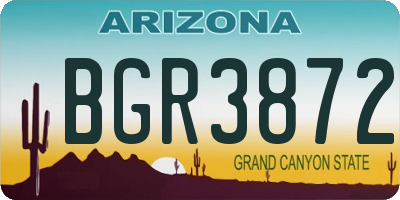 AZ license plate BGR3872