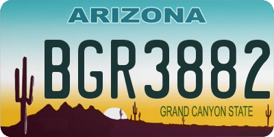 AZ license plate BGR3882