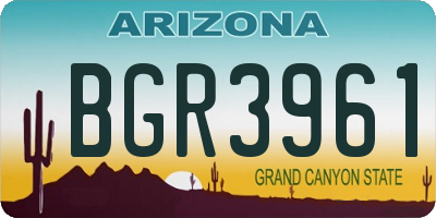 AZ license plate BGR3961