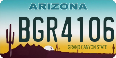 AZ license plate BGR4106