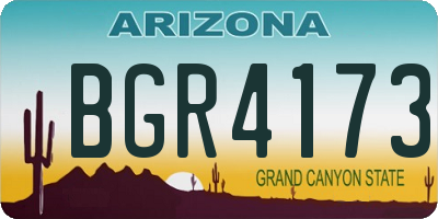 AZ license plate BGR4173