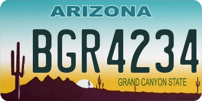 AZ license plate BGR4234
