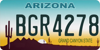 AZ license plate BGR4278