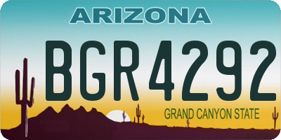 AZ license plate BGR4292