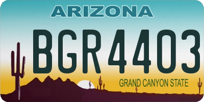 AZ license plate BGR4403