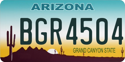 AZ license plate BGR4504