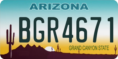 AZ license plate BGR4671