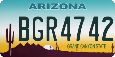 AZ license plate BGR4742
