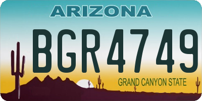 AZ license plate BGR4749