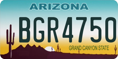 AZ license plate BGR4750