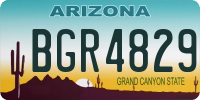 AZ license plate BGR4829