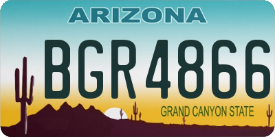 AZ license plate BGR4866