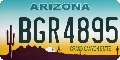 AZ license plate BGR4895
