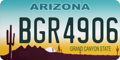 AZ license plate BGR4906