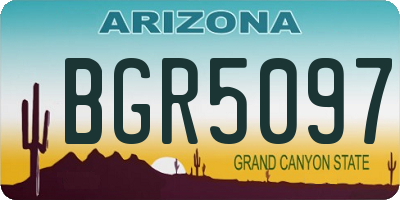 AZ license plate BGR5097