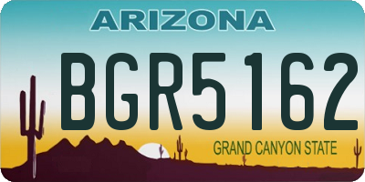 AZ license plate BGR5162