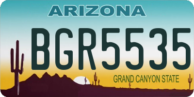 AZ license plate BGR5535