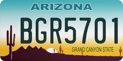 AZ license plate BGR5701