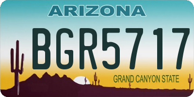AZ license plate BGR5717
