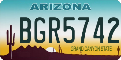 AZ license plate BGR5742