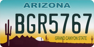 AZ license plate BGR5767