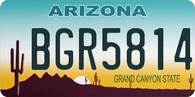 AZ license plate BGR5814