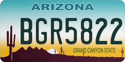 AZ license plate BGR5822