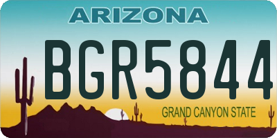 AZ license plate BGR5844