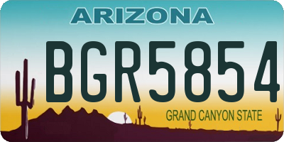AZ license plate BGR5854