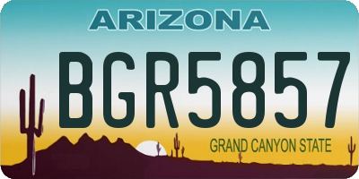 AZ license plate BGR5857