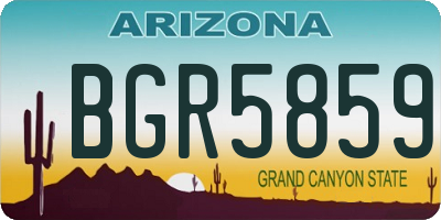 AZ license plate BGR5859