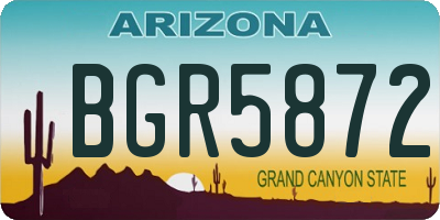 AZ license plate BGR5872