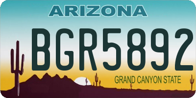 AZ license plate BGR5892