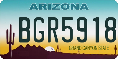 AZ license plate BGR5918