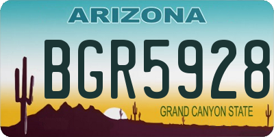 AZ license plate BGR5928
