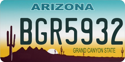 AZ license plate BGR5932