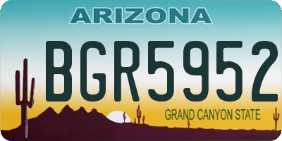AZ license plate BGR5952