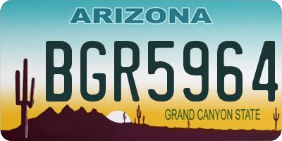 AZ license plate BGR5964
