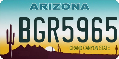 AZ license plate BGR5965