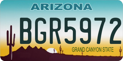 AZ license plate BGR5972