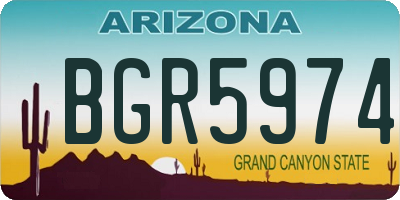 AZ license plate BGR5974