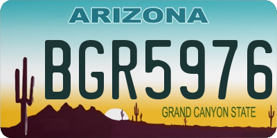AZ license plate BGR5976
