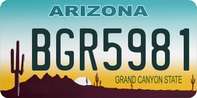 AZ license plate BGR5981